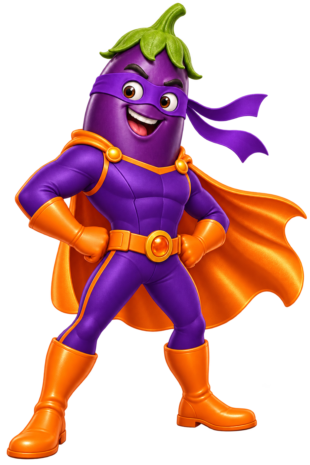Homme avec une cape orange, illustration Himero